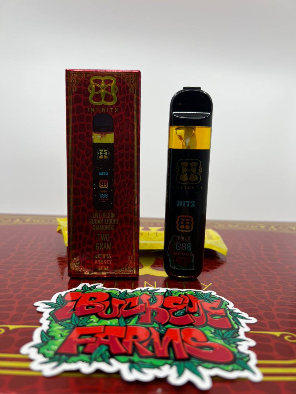 HITZ INFINITY EDITION 2 GRAM LIVE RESIN SUGAR LIQUID DIAMONDS DISPOSABLES