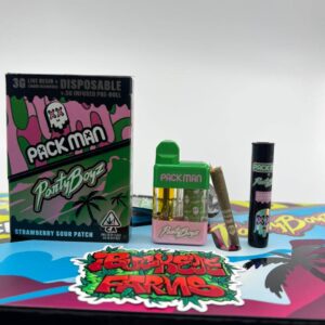PACKMAN x PARTYBOYZ 3 GRAM LIVE RESIN + LIQUID DIAMONDS DISPOSABLES + JOINT PRE-ROLL